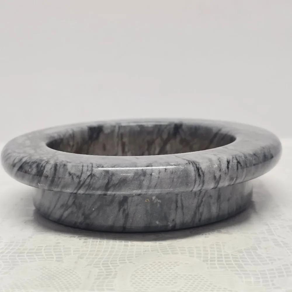 Crate and Barrel Gray Grey Marble Wine Bottle Coaster Holiday Minimalist